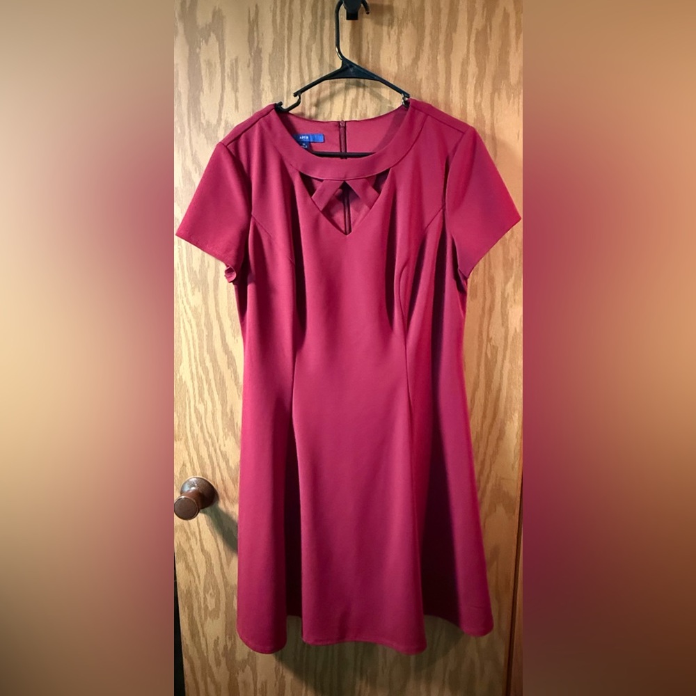 Apt. 9 Red A-line Mini Dress V-neck Short Sleeve